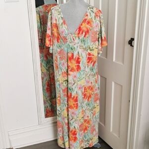 Paragon vintage cottagecore maxi dress. Vacationweqr, coastal grandma. Size 2X